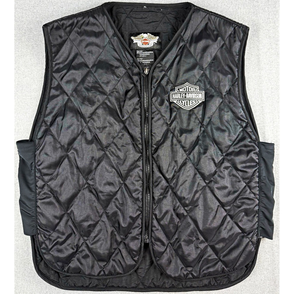 Harley Davidson Mens XL Quilted Vest Liner Black 98350-08VM Motorcycle 2009